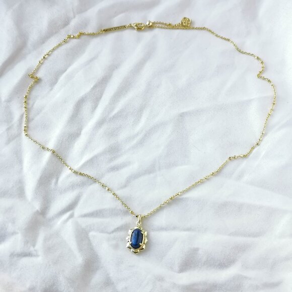 Kendra Scott Piper Blue Lapis Gold Pendant Necklace - Picture 2 of 3